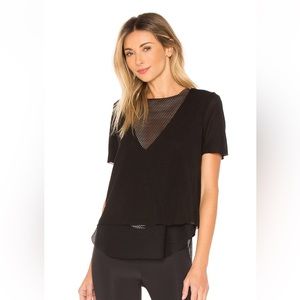 Revolve KORAL Double Layer Tee - Black - Workout Athleisure Top - XS
